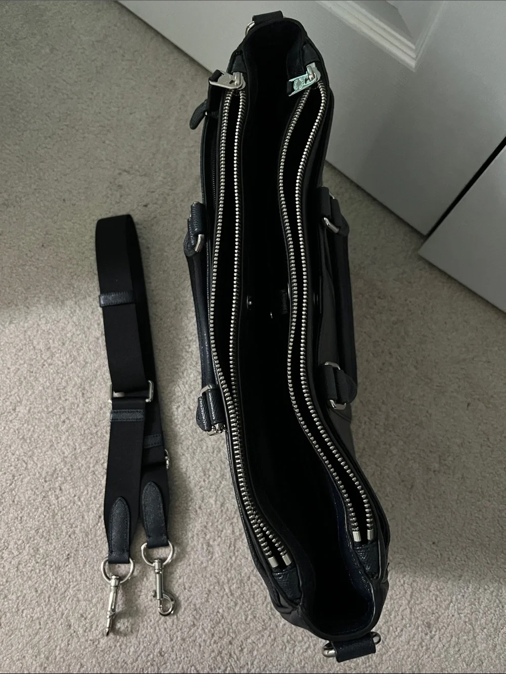 Coach Navy Blue Leather Briefcase